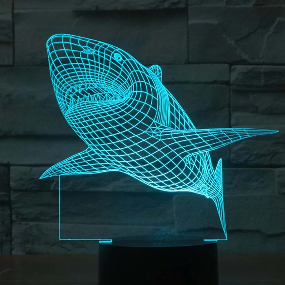 Фото TAMPROAD 3D Vision Shark Night Light Gradient Led Table Lamp Touch Control 7 Colors Changeable Desk Lamps Visual Colorful Lights Освещение TAMPROAD 3D Vision Shark Night Light Gradient Led Table Lamp Touch Control 7 Colors Changeable Desk Lamps Visual Colorful Lights Освещение