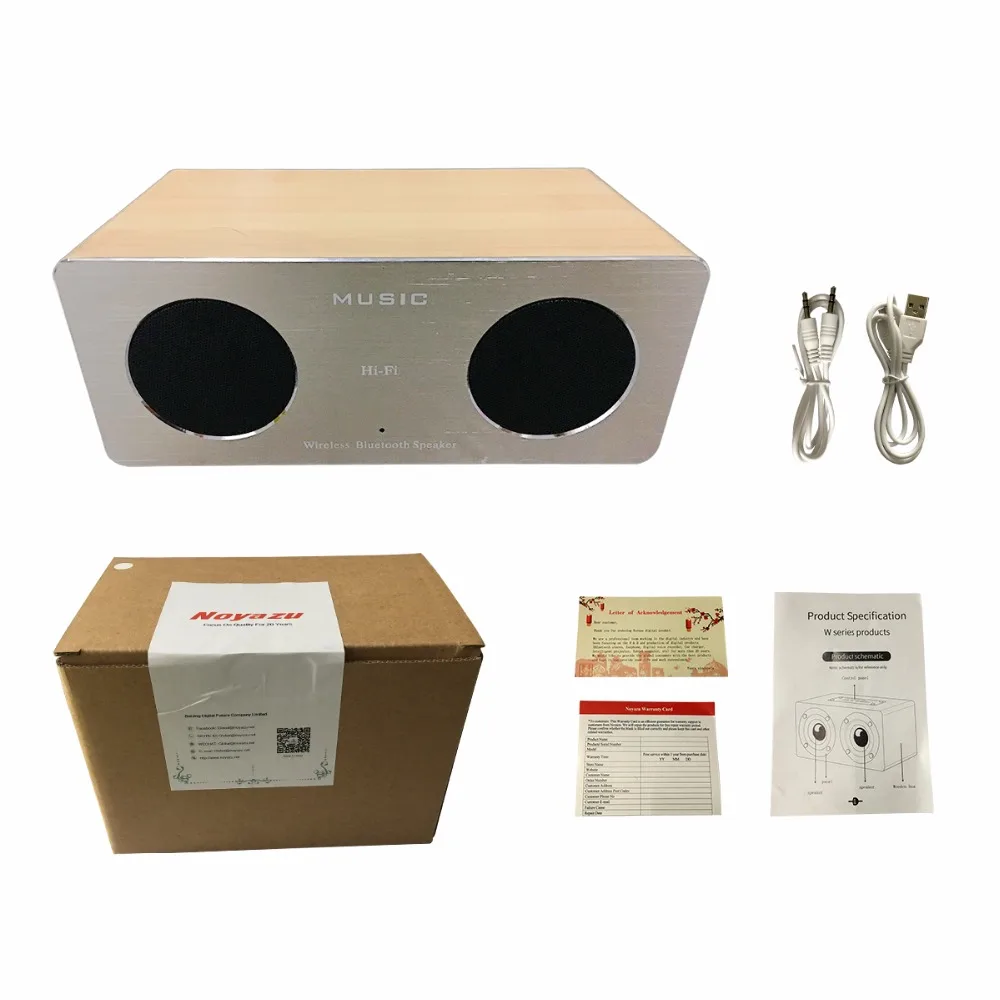 Noyazu Handsfree Altavoz Bluetooth громкоговоритель стерео бас с микрофоном Tf карта деревянная