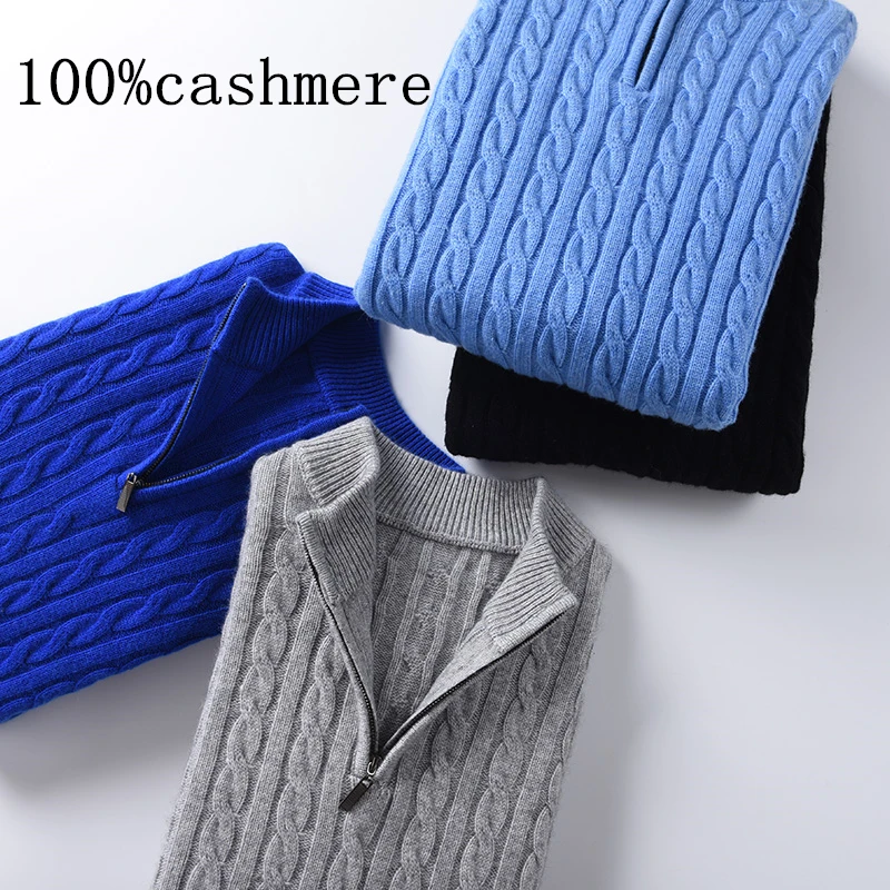 Cashmere Sweater Men Casual O-Neck Pullover Men Autumn Slim Fit Long Sleeve Shirt Mens Sweaters Knitted Cashmere Wool Pull Homme