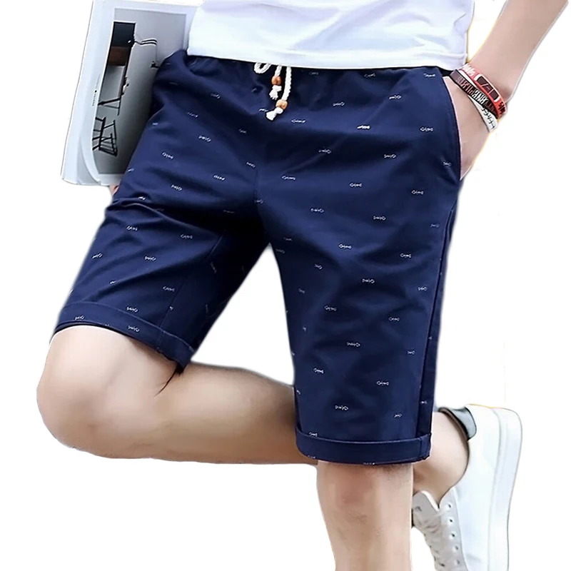 Шорты мужские пляжные хлопковые с эластичным поясом повседневные бермуды рыбьей