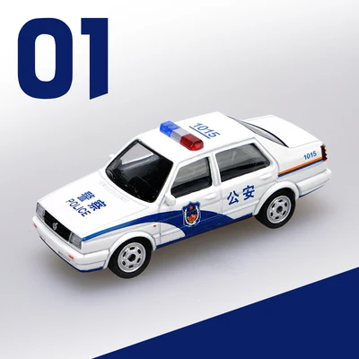01 Моделирование 1: 64 Jetta Elan Wuling Hongguang Gold Cup, городское управление, Полицейская машина 01-24 модель автомобиля из сплава - Цвет: 01