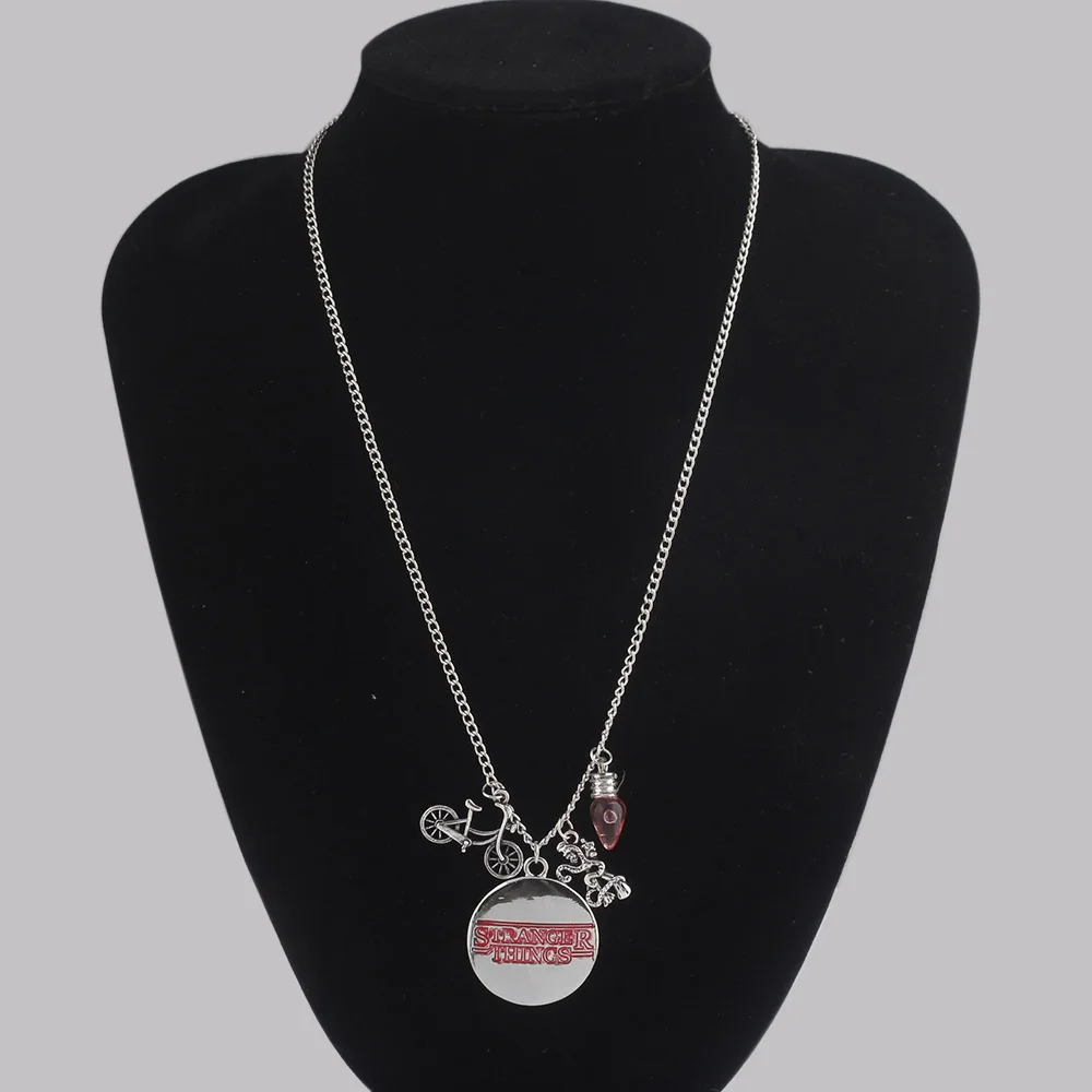 

Stranger Things Pendant Necklaces tentacle monster Bike Letter Pink Light Bulb Choker Necklace Women Men Fans Jewelry Gift