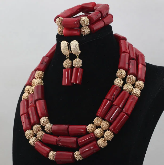 2016 нигерийские Коралловые бусы Свадебный комплект ювелирных изделий