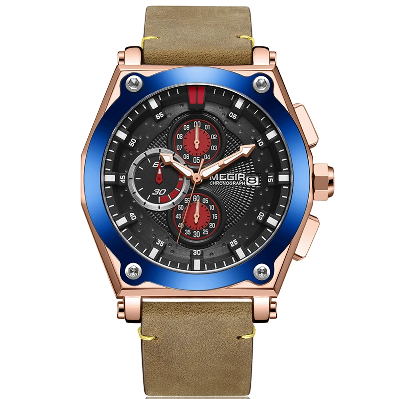 

MEGIR Mens Watches Top Brand Luxury Clock Relogio Masculino 3ATM Waterproof Watches Chronograph Wristwatch Reloj Hombre for Men