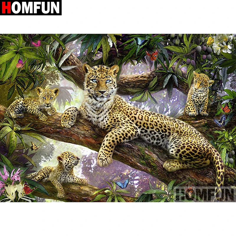 

HOMFUN Full Square/Round Drill 5D DIY Diamond Painting "leopard" Embroidery Cross Stitch 5D Home A08301