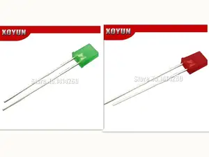 100 шт.лот длинные ноги 2*5*7 красные волосы красные зеленые волосы зеленые светодиоды квадратный Свет хайлайтер длинные ноги хайлайтер LED