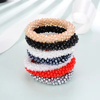 elastic newful glass beads bracelets for women red black retro new summer bracelet bangles fashion jewelry brazalete mujer