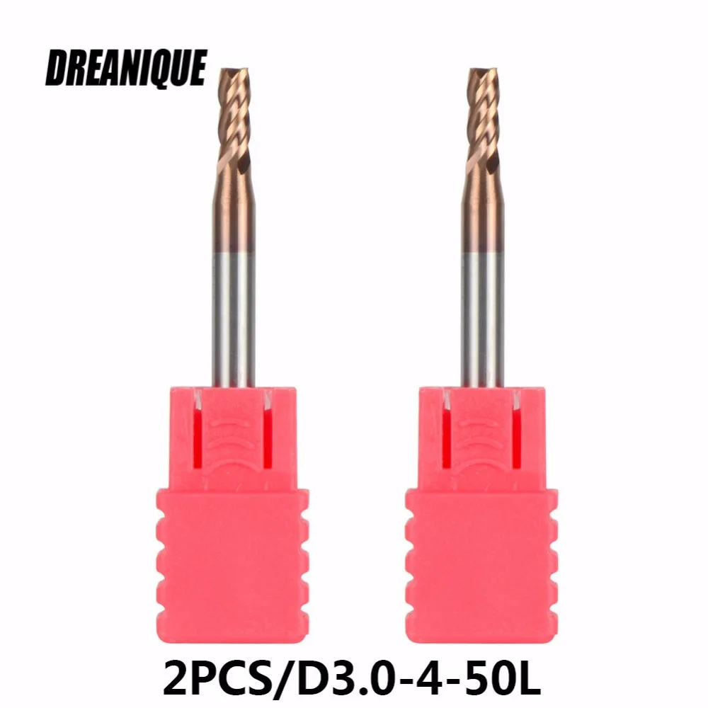 

Free Shipping Tungsten Steel End Mills 2pcs/lot D3-4-50 4 Flute Flattened Head CNC Milling Carbide End mills High Quality HRC55