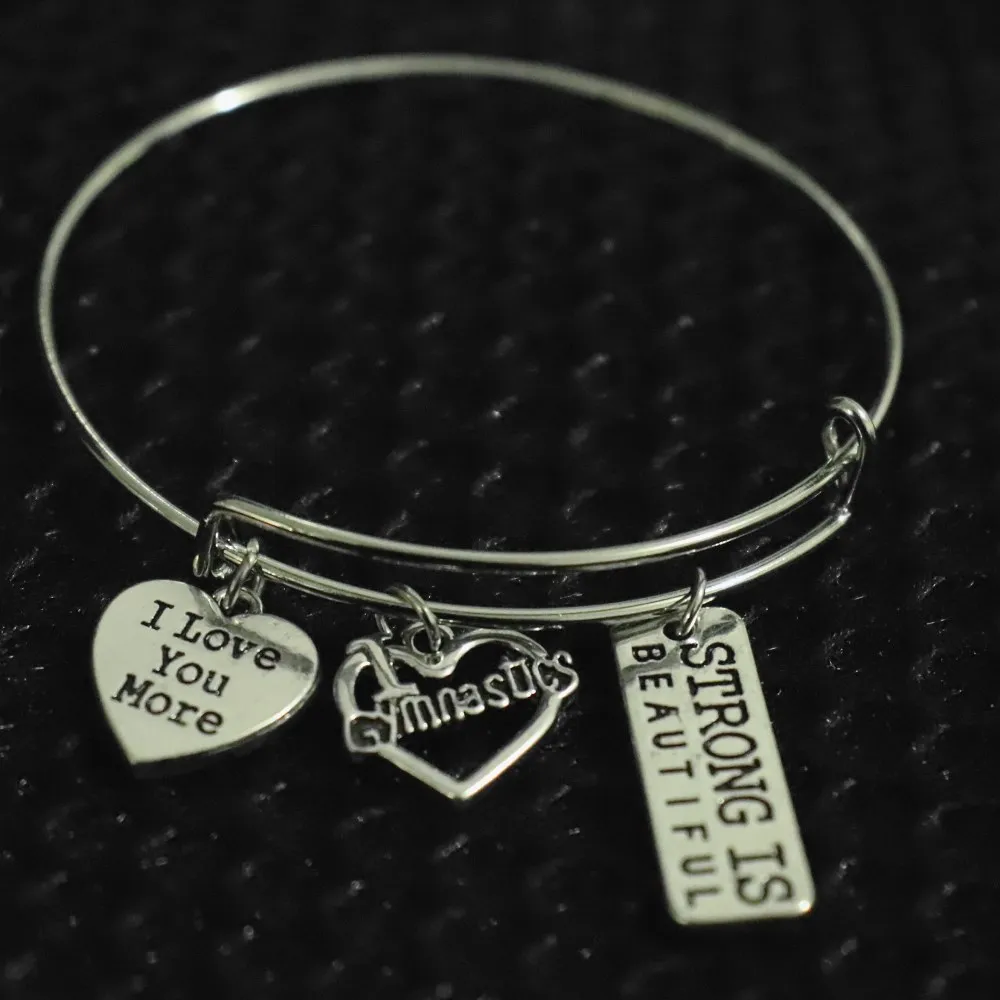 Популярный фитнес браслет с проволокой и подвеской в виде сердца для гимнастики