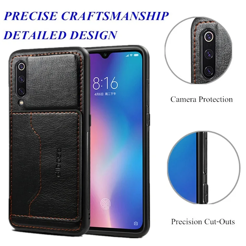 Чехол для Xiaomi 6x8 9 se чехол-бумажник с отделением кредитных карт тонкий кожаный