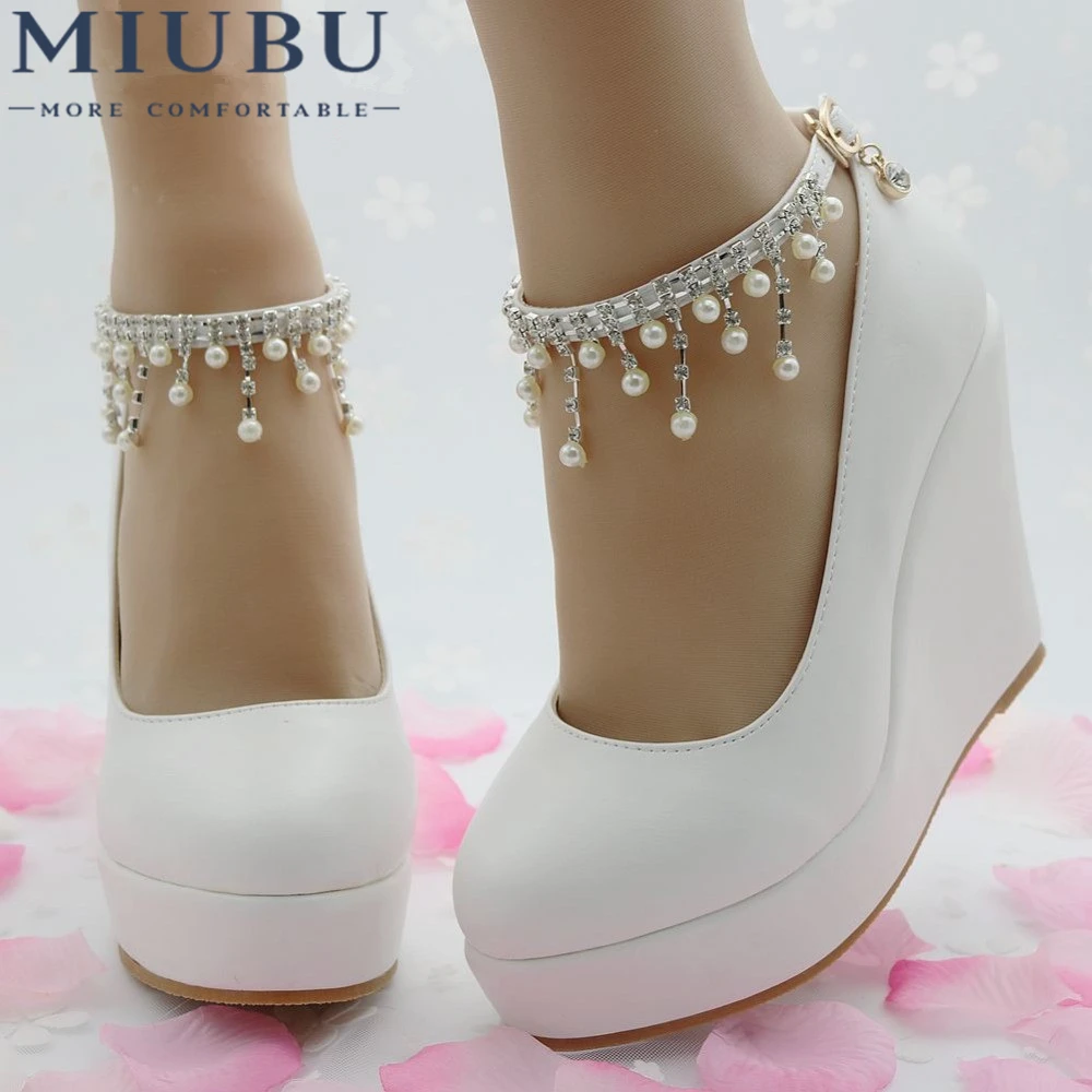 

MIUBU Elegant Heels Wedges Shoes Pumps For Women Wedges High Heels Platform Wedges Shoes White Wedges Shoes Plus Size 34-41