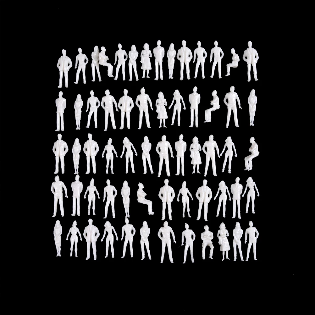 

New 10Pcs/lot 1:50 scale model miniature white figures Architectural model human scale model ABS plastic peoples