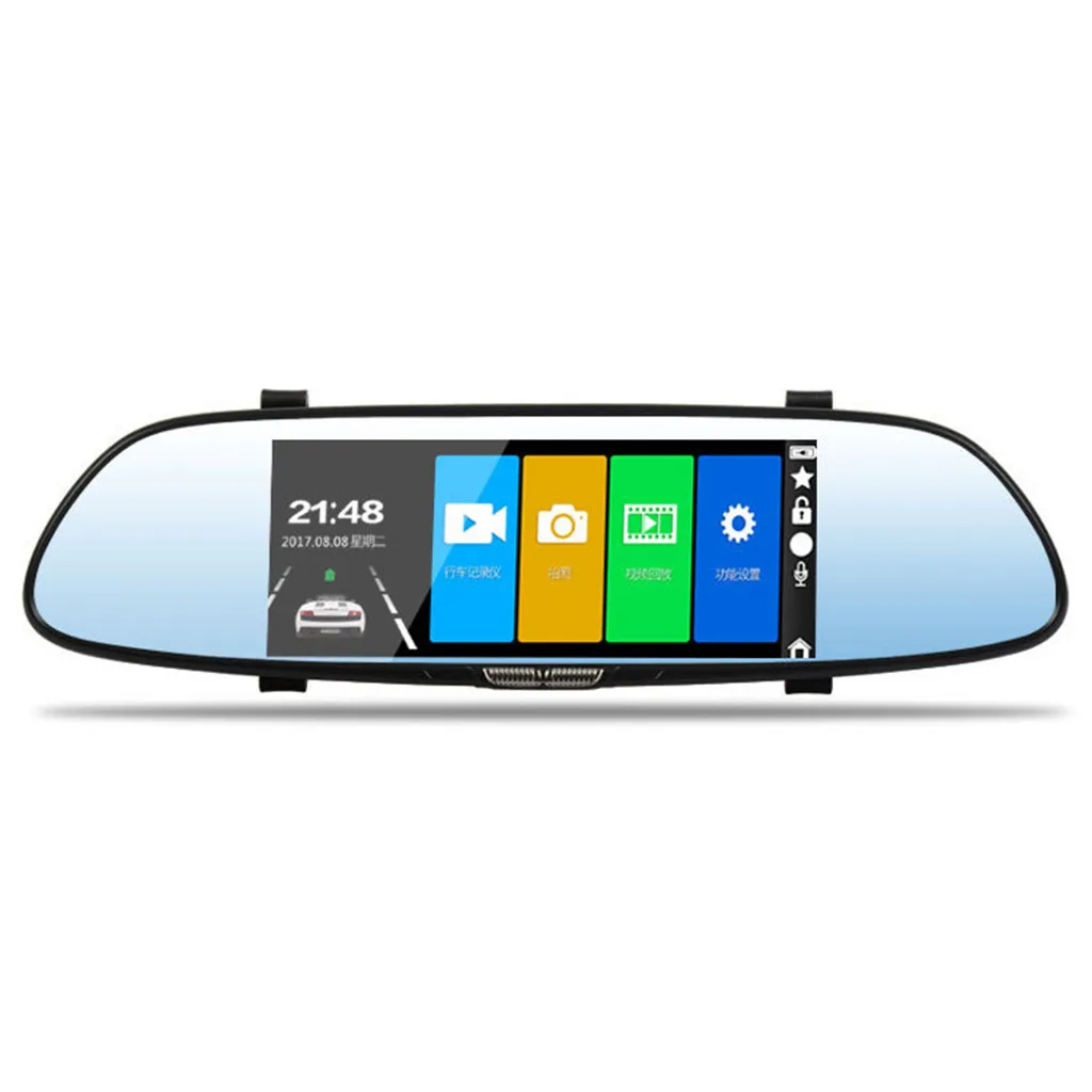 K703T 4,3 ''HD с двумя линзами Автомобильный видеорегистратор тире Передняя и камера-зеркало заднего вида Видео Регистратор запись