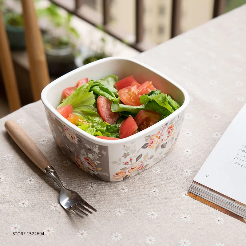 Домашняя керамическая чаша для риса супа Сервировочная фарфоровая обеда хлопьев