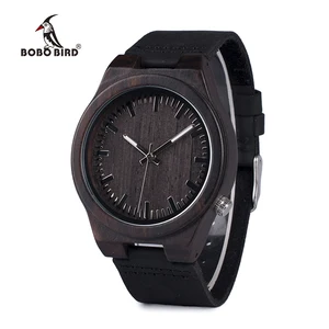Наручные часы BOBO BIRD WB12 мужские, асимметричный дизайн, из черного дерева, с ремешком из мягкой кожи, в подарочной коробке, дропшиппинг, принимаем OEM