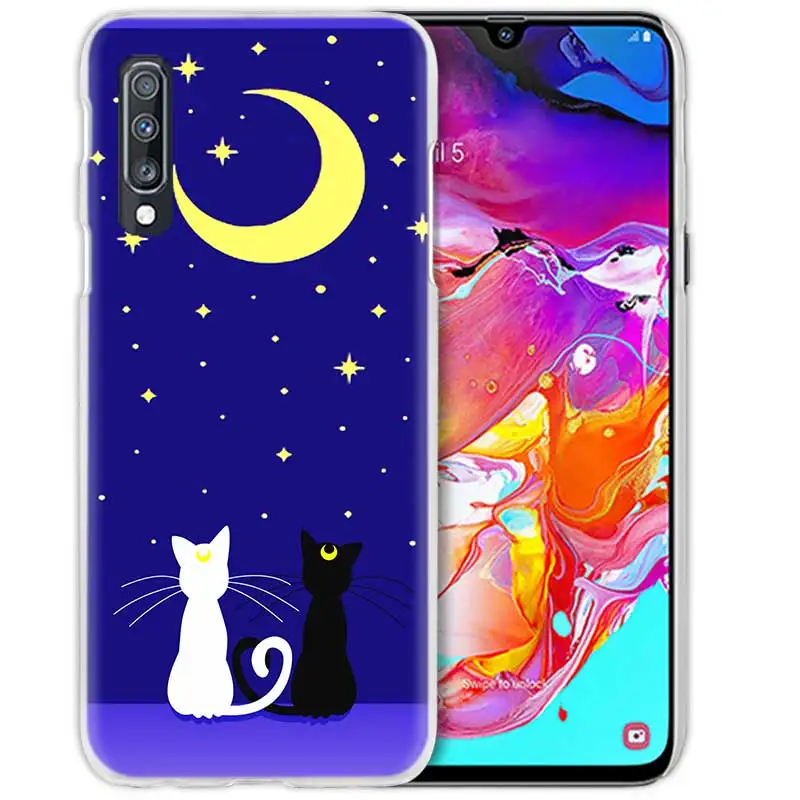 Чехол с принтом "Сейлор Мун" для samsung Galaxy A50 A70 A20e A40 A30 A20 A10 A8 A6 плюс A9 A7 жесткий прозрачный чехол для телефона чехол с рисунком из аниме для девочек - Цвет: 07