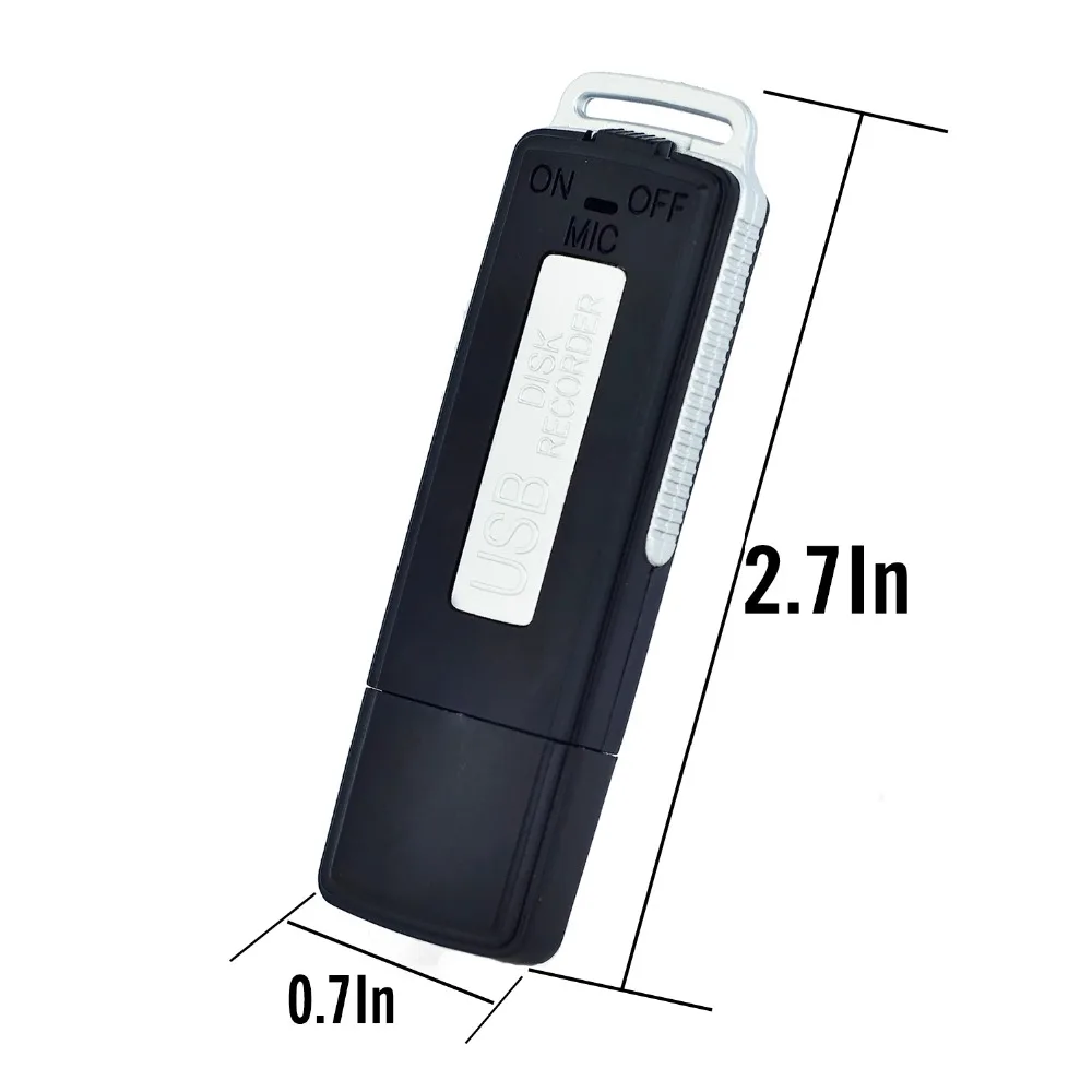 2 в 1 Mini USB Pen 8 Гб 16 брелок цифровой Аудио Диктофон 384 кбит/с Запись ключа 70 часов