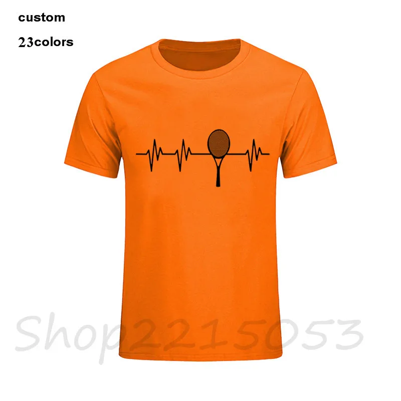 2018 модная теннисная футболка с изображением ракетки сердцебиения Мужская