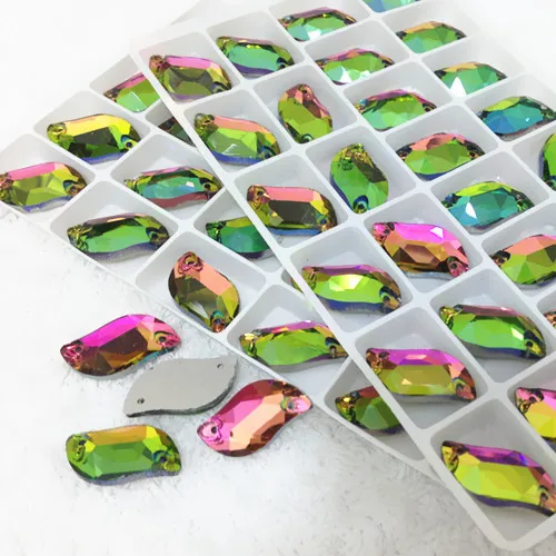 

All Colors S Shape Sew On Stone Flatback 2 Holes 10x20mm 15x30mm Sewing Glass Crystal Beads
