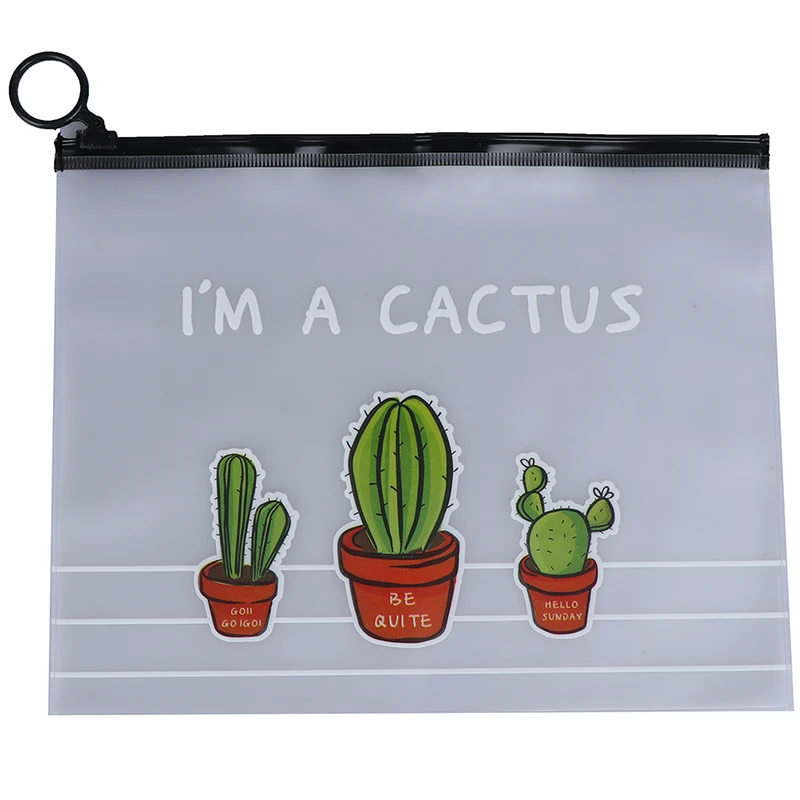 

Cactus PVC Waterproof Pencil Cases Transparent Stationery File Folder Storage Office School Supplies Pencil Bags for Girls
