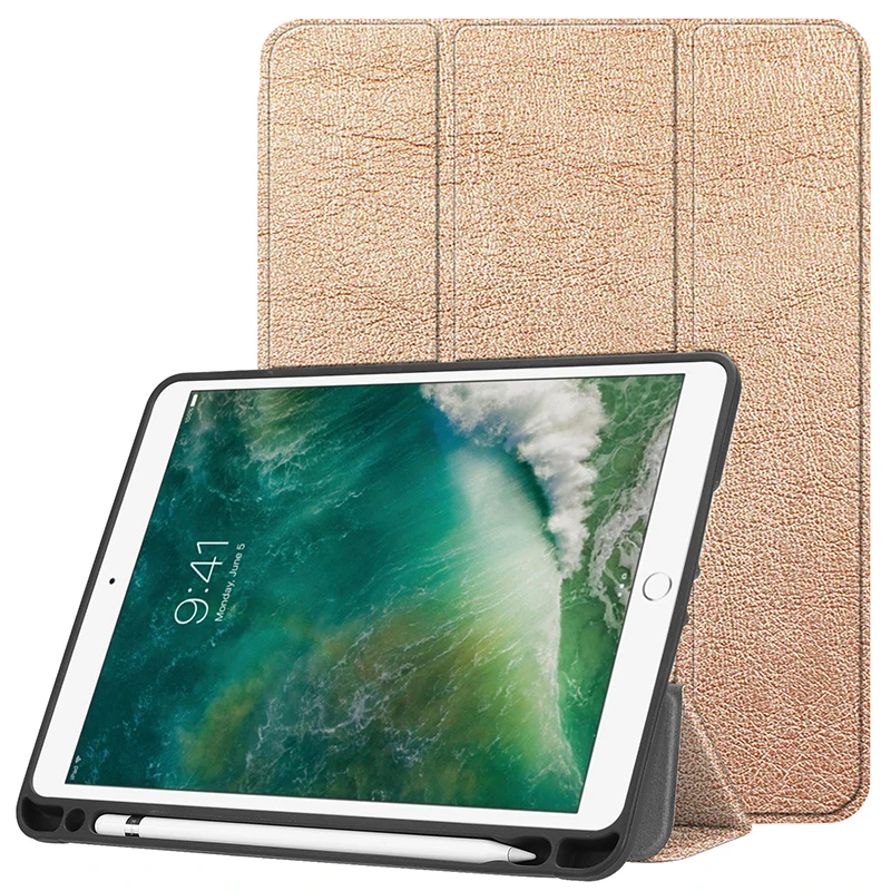 

Smart Cover Soft TPU Leather Case with Pencil Slot for Apple iPad Air Air 2 iPad 9.7 2017 2018 Tablet Universal+Stylus