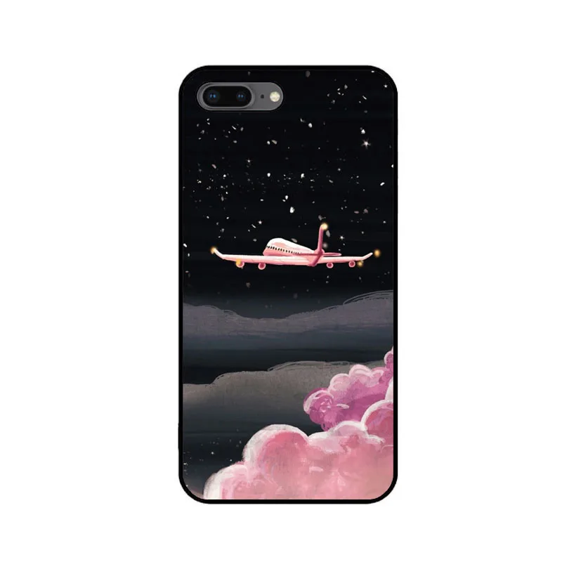 Чехол с рисунком самолета Луны для iPhone XS Max 8 8Plus 7 7Plus XR 6 6splus 5S SE Матовый Жесткий ПК
