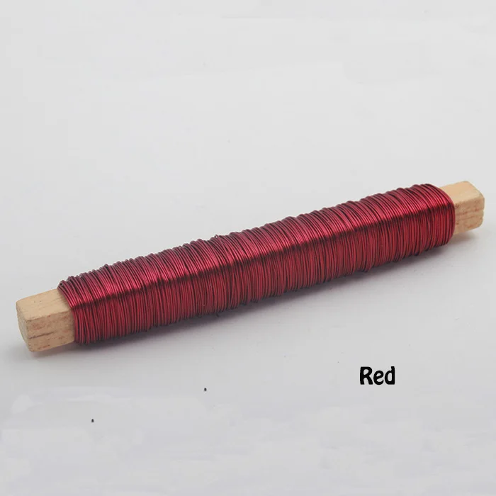 Red 0,5 мм, 24 калибра, красный, синий, серебристый, золотой цвет, без ржавчины, железная проволока для ювелирных изделий, мягкий анодированный, 50 метров, Проволочная катушка, компоненты - Цвет: Red