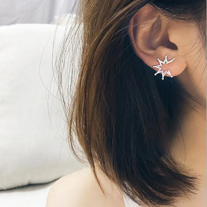 Женские серьги гвоздики с цветком MHS.SUN Винтажные из стерлингового серебра 925