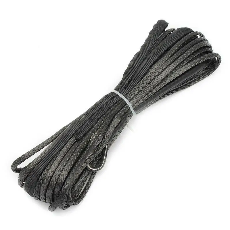 15M 6mm Towing Ropes Rope Synthetic Winch Rope Blue Fastness Winch Cable for Winches ATV UTV SUV Vehicle Truck