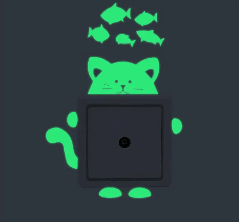 Дешевая креативная Милая Черная Наклейка на выключатель &quotКотик&quot Декор для