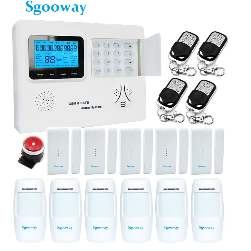 Set E Sgooway lcd горячая Распродажа беспроводная домашняя охранная gsm sms pstn сигнализация с IOS и Android управлением - Цвет: Set E