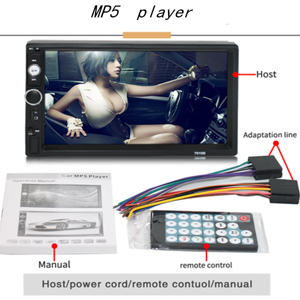 Wetowe C100 7010b 2Din автомобильный mp5 плеер 7 &quotHD Автомобильное Радио Аудио Bluetooth задний