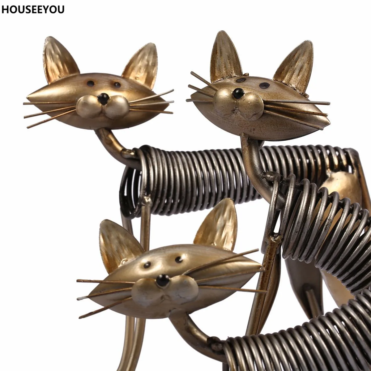 Железная декоративная кошка статуэтки миниатюрные украшения для мебели