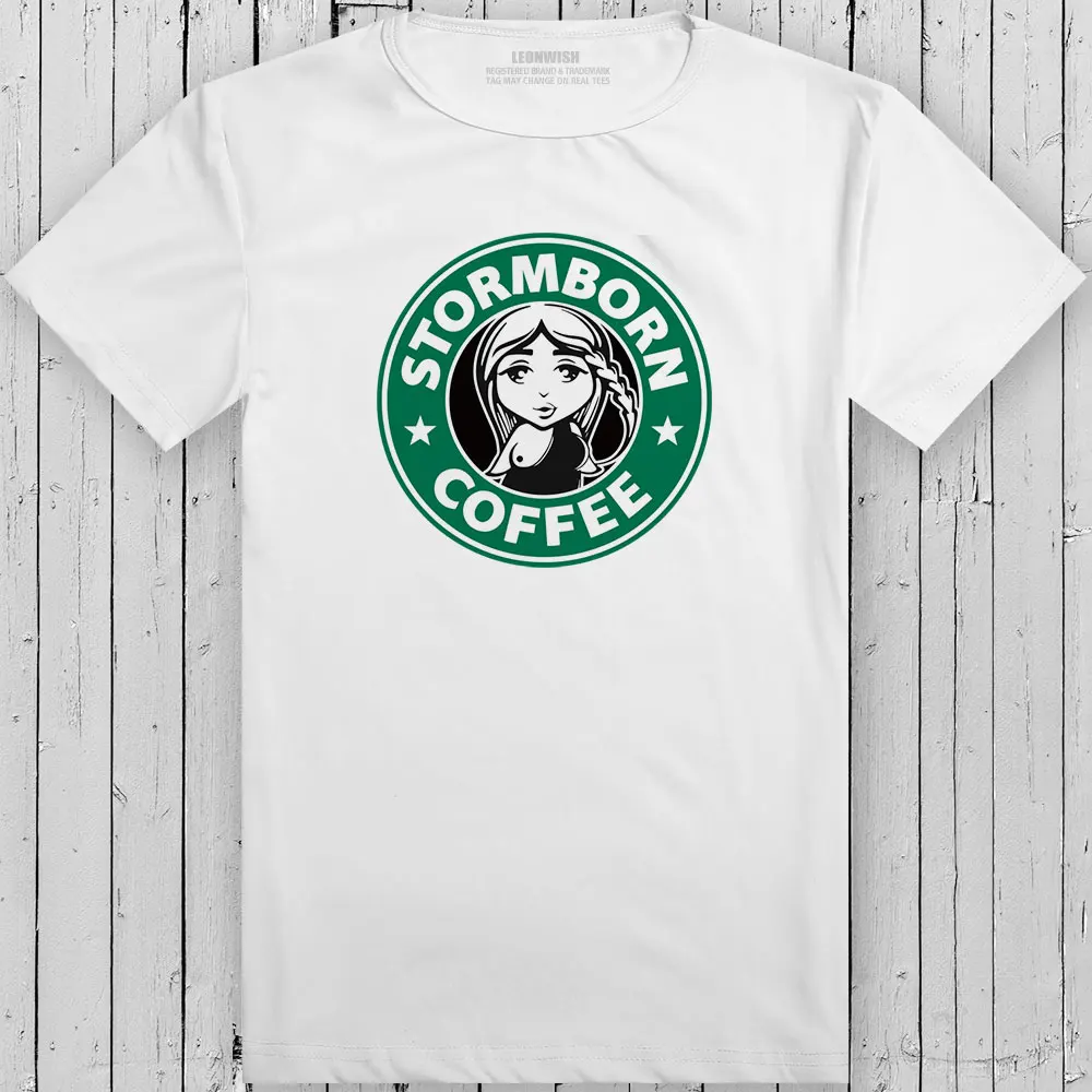 Футболка с героями мультфильма Игра престолов и надписью Stormborn coffee крутая модная