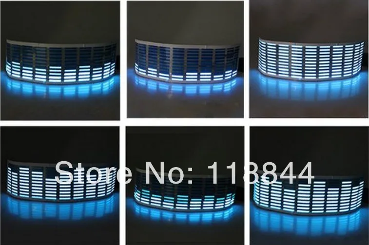45*11 см Звук музыки Активированный наклейки для автомобиля Эквалайзер Glow синий