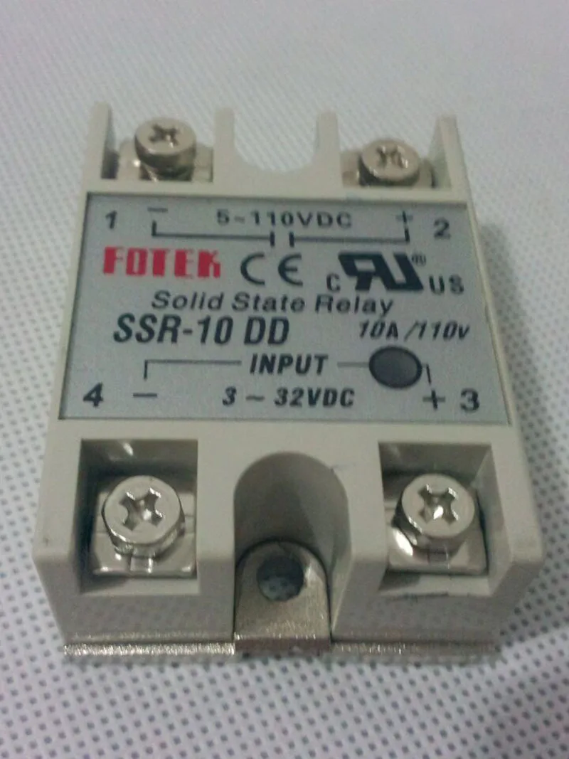 

SSR-10DD Manufacturer 10A ssr relay,input 3-32VDC output 5-60VDC