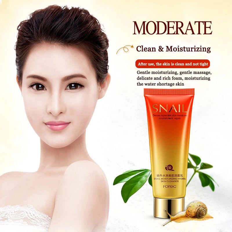 Snail Facial Cleanser Anti Aging Breakout Wrinkle Reducing Face Wash for Clear Reduced Pores Oil-control Cleansing 100ml O | Красота и