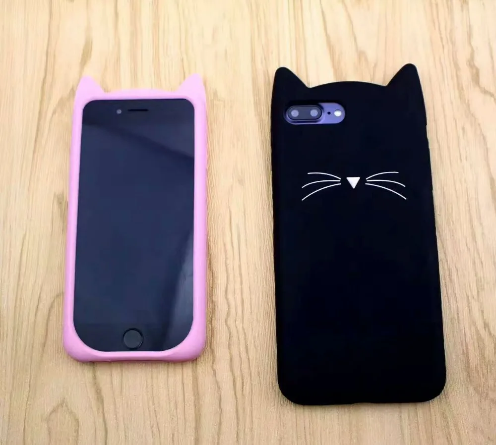 Горячие Моды 3D Мультфильм Животных Кошка Уголок Силиконовые Телефон Дела Для iPhone
