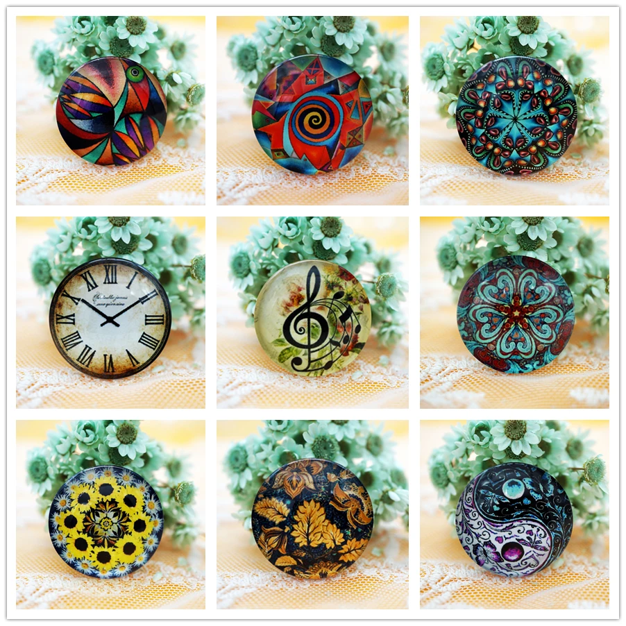 

10PCS/lot Round 8-20mm Glass Cabochon for make bracelet necklace Jewelry for women earring pins brooch craft supply