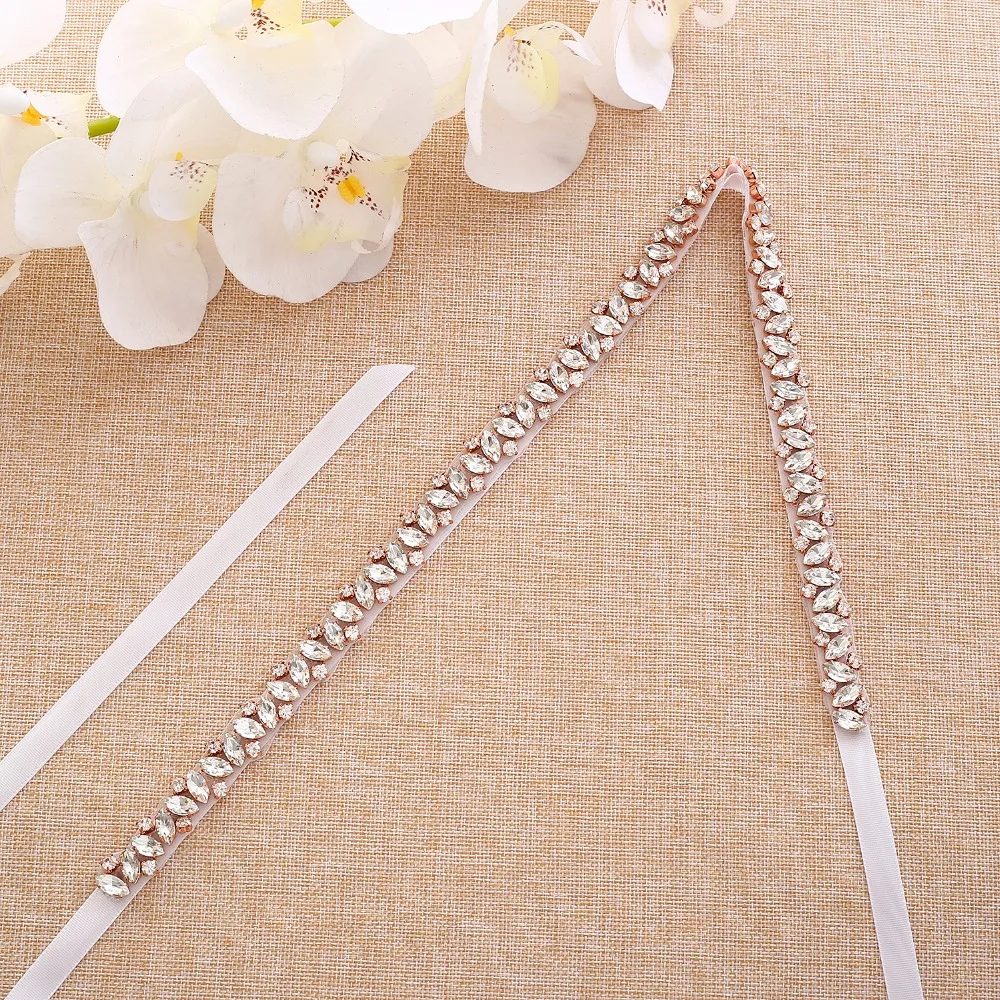 Crystal Bridal Belt Rhinestones Wedding Belt Handmade Diamond Wedding Sash For Bridal Accessories Y135RG