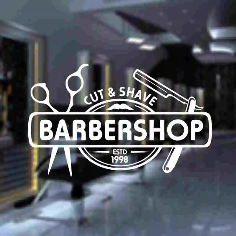 

Barbershop Sticker Bread Decal Customized Vinyl Wall Art Decor Windows Decoration Haircut Shavers Glass Barber Shop Decals