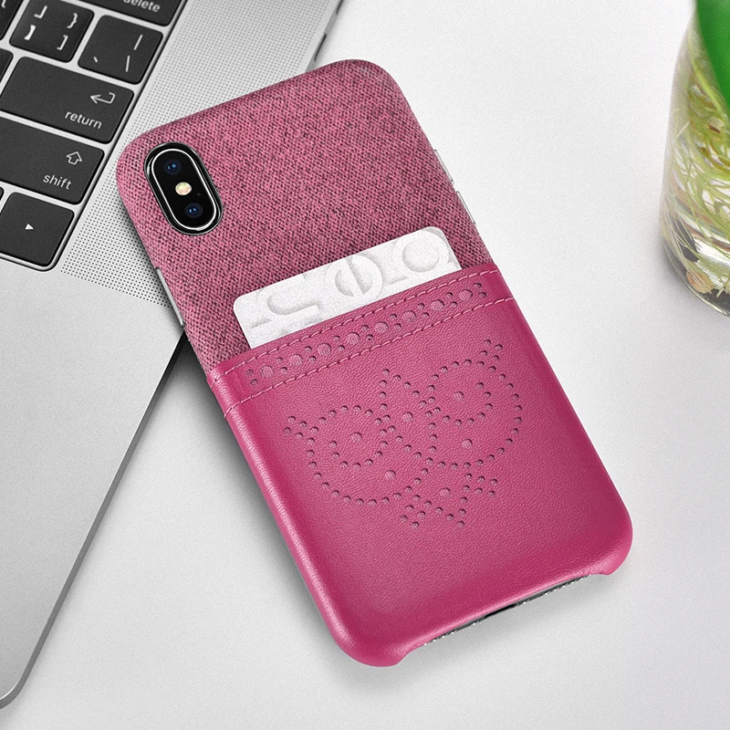 Роскошный кожаный чехол для iPhone X тонкая задняя крышка Apple Xs модный держатель карт