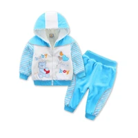 2021 new winter coral fleece kidswear set double layer siuts velour hooded zipper long sleeve boys girls child set baby clothes
