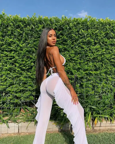 Новые пикантные женские пляжные сетчатые брюки с оборками прозрачные широкие