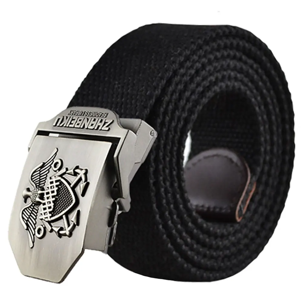 Ремень брезентовый мужской в стиле милитари Модный повседневный дизайнерский