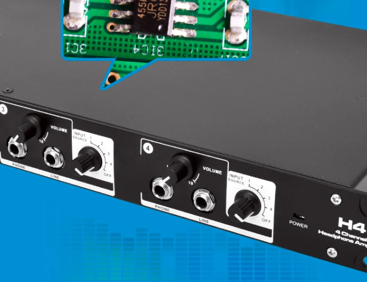 Alctron H4 Профессиональный высокомощный 4 канальный усилитель для наушников и