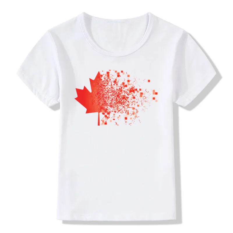 

2019 Children Cool Print Canada Flag Canadian Leaf T-shirt O-Neck Short Sleeve Summer Boy&Girl Streetwear Top Tee T Shirt ooo524