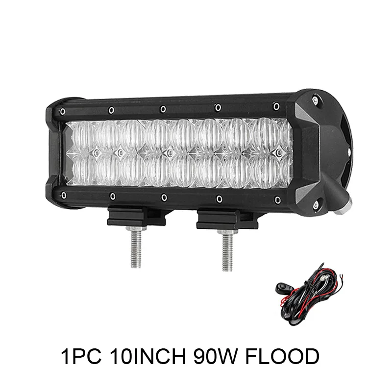 1pc 10inch 90W Flood Oslamp 5D " 7" 1" 20" 2" светодиодный светильник для бездорожья Светодиодный точечный прожектор светодиодный рабочий светильник дальнего света 12 В 24 в грузовик внедорожник 4X4 4WD ATV - Цвет: 1pc 10inch 90W Flood