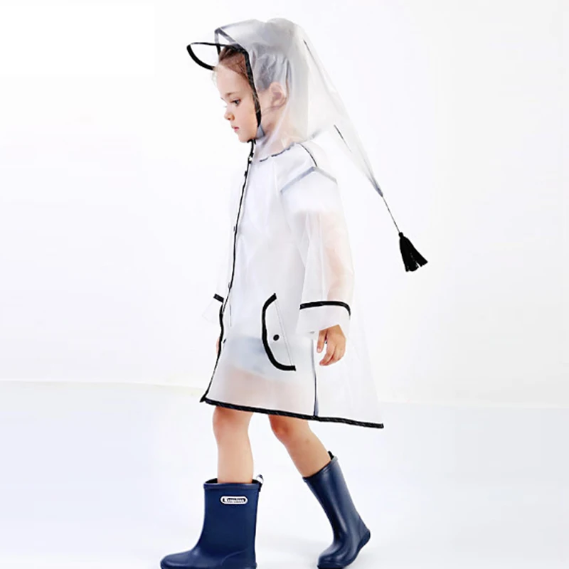 

EVA Transparent Raincoat for Boy Girls Children Waterproof Jacket Windbreaker Poncho Outdoors Kindergarten Rain Coat