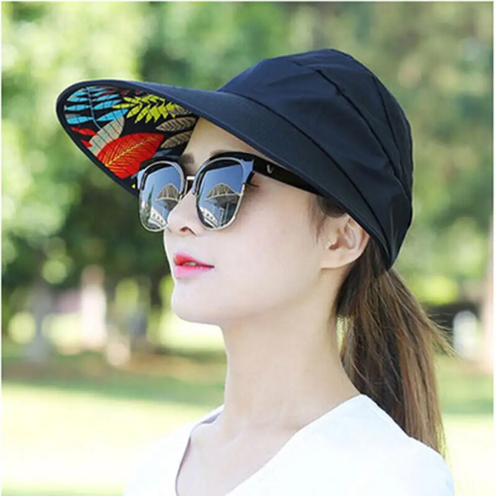 

Women's Cap Anti-UV Sun Protection Foldable Summer Beach Hat Female Sun Shade Wide Brim Hats Chapeau Femme Ete Drop shipping c